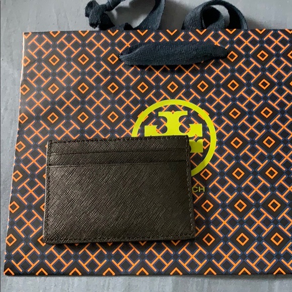 NWT Tory Burch Emerson Slim Credit Card Case Black - Picture 2 of 3